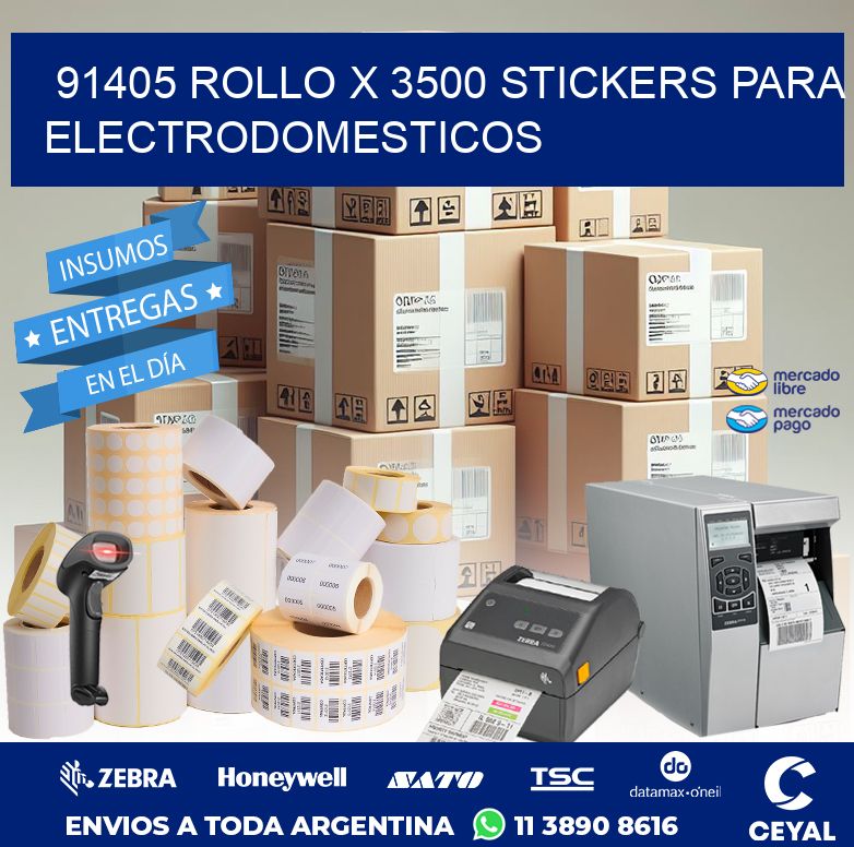 91405 ROLLO X 3500 STICKERS PARA ELECTRODOMESTICOS