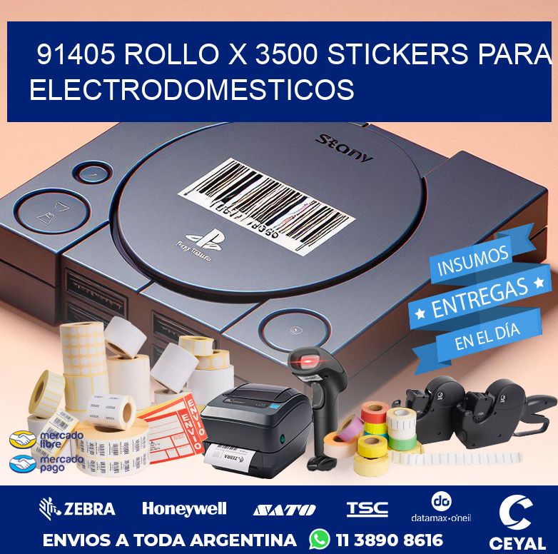 91405 ROLLO X 3500 STICKERS PARA ELECTRODOMESTICOS