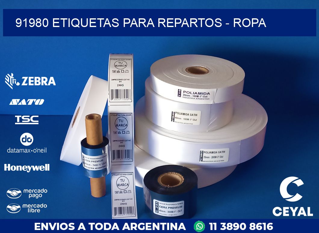 91980 ETIQUETAS PARA REPARTOS - ROPA