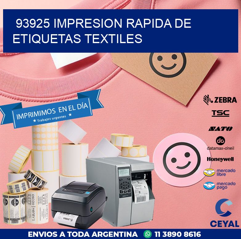 93925 IMPRESION RAPIDA DE ETIQUETAS TEXTILES