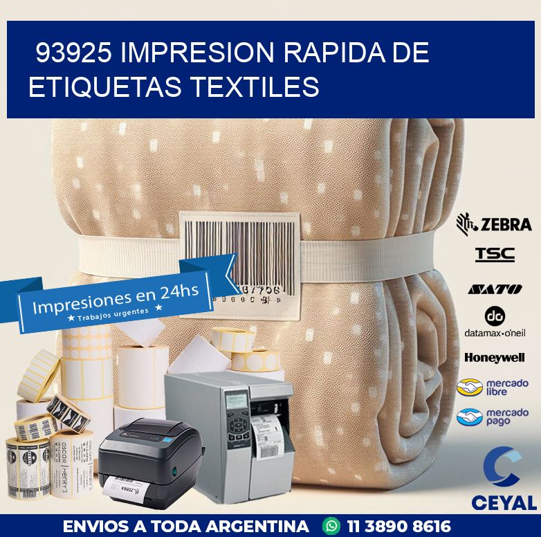 93925 IMPRESION RAPIDA DE ETIQUETAS TEXTILES