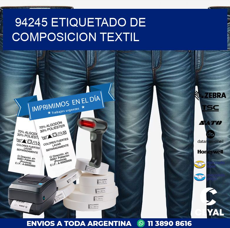 94245 ETIQUETADO DE COMPOSICION TEXTIL