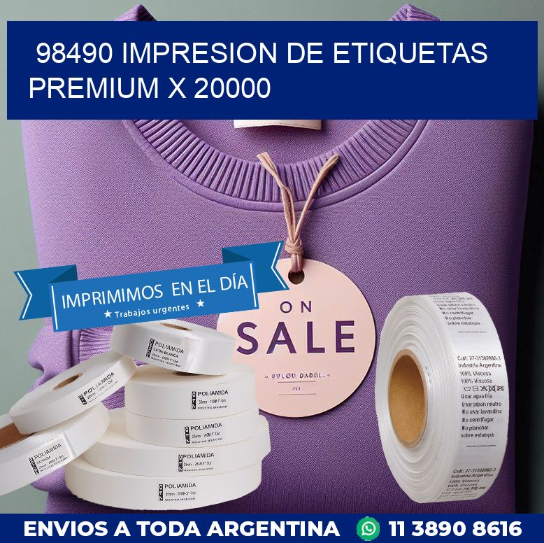 98490 IMPRESION DE ETIQUETAS PREMIUM X 20000