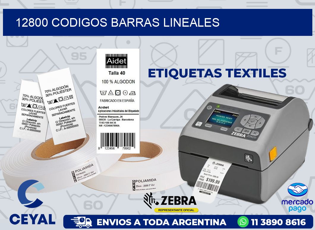 12800 CODIGOS BARRAS LINEALES