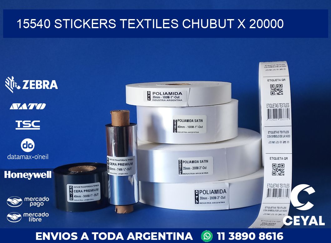 15540 STICKERS TEXTILES CHUBUT X 20000