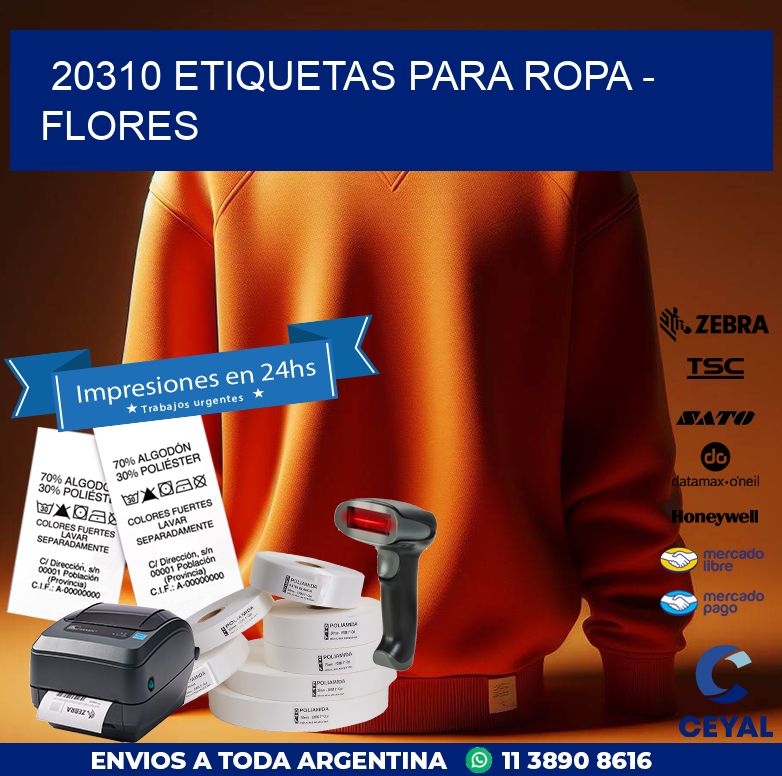 20310 ETIQUETAS PARA ROPA - FLORES