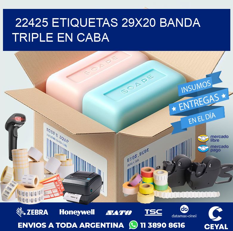 22425 ETIQUETAS 29X20 BANDA TRIPLE EN CABA