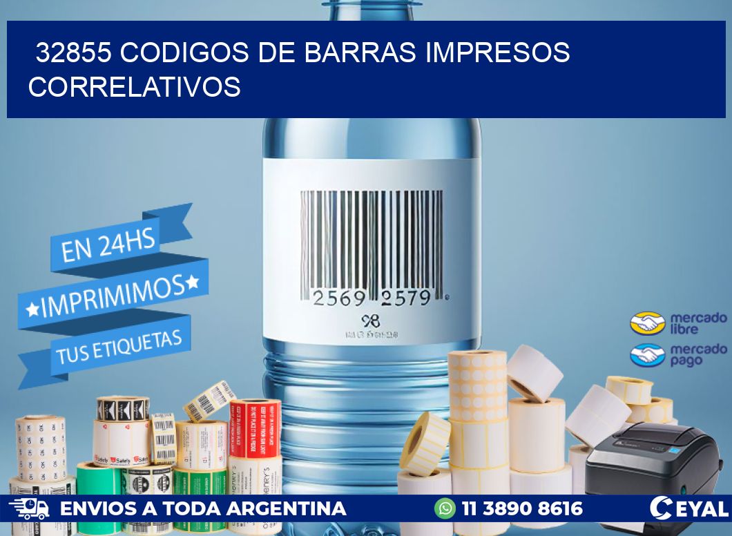 32855 codigos de barras impresos correlativos