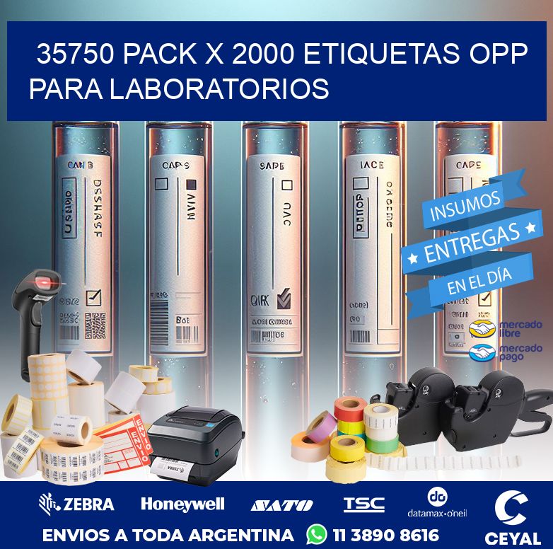 35750 PACK X 2000 ETIQUETAS OPP PARA LABORATORIOS