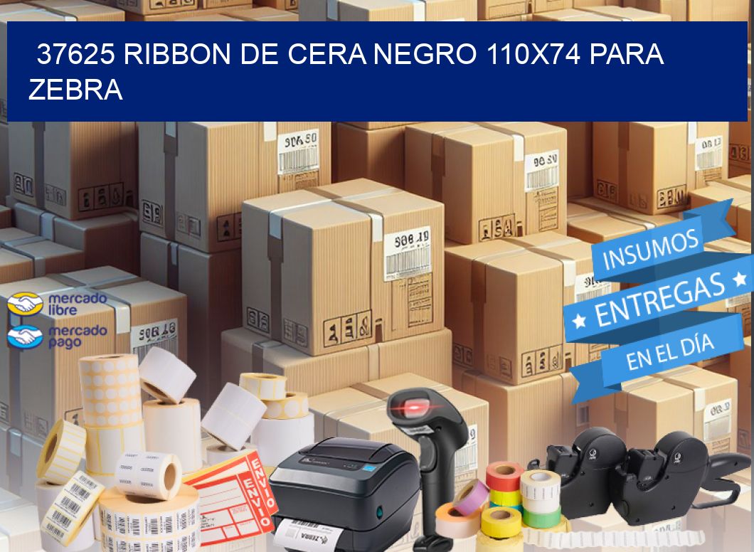 37625 RIBBON DE CERA NEGRO 110X74 PARA ZEBRA