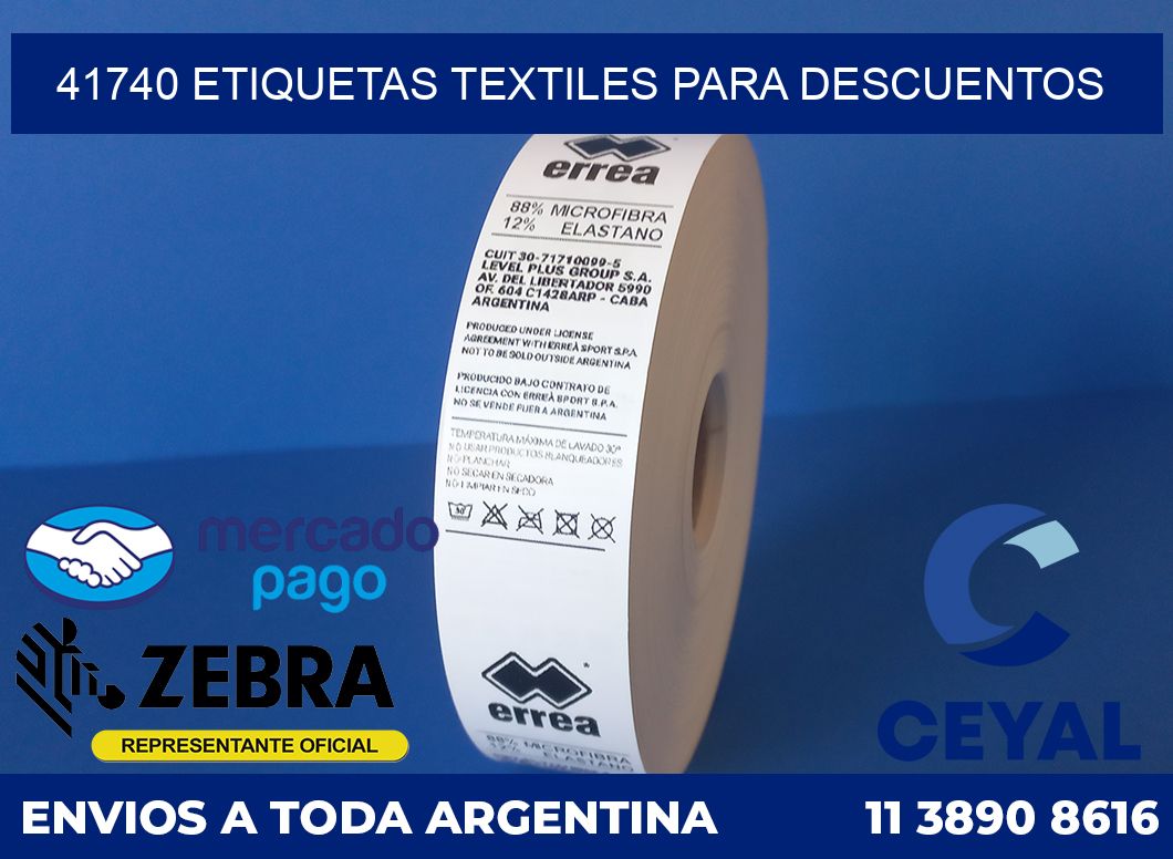 41740 ETIQUETAS TEXTILES PARA DESCUENTOS