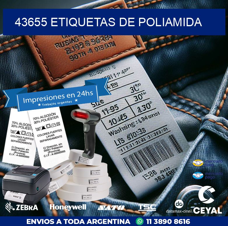 43655 ETIQUETAS DE POLIAMIDA