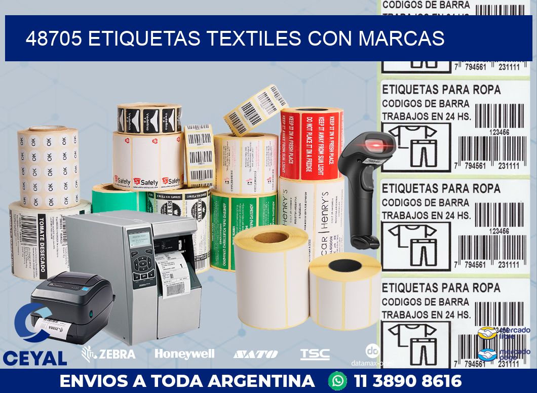 48705 ETIQUETAS TEXTILES CON MARCAS
