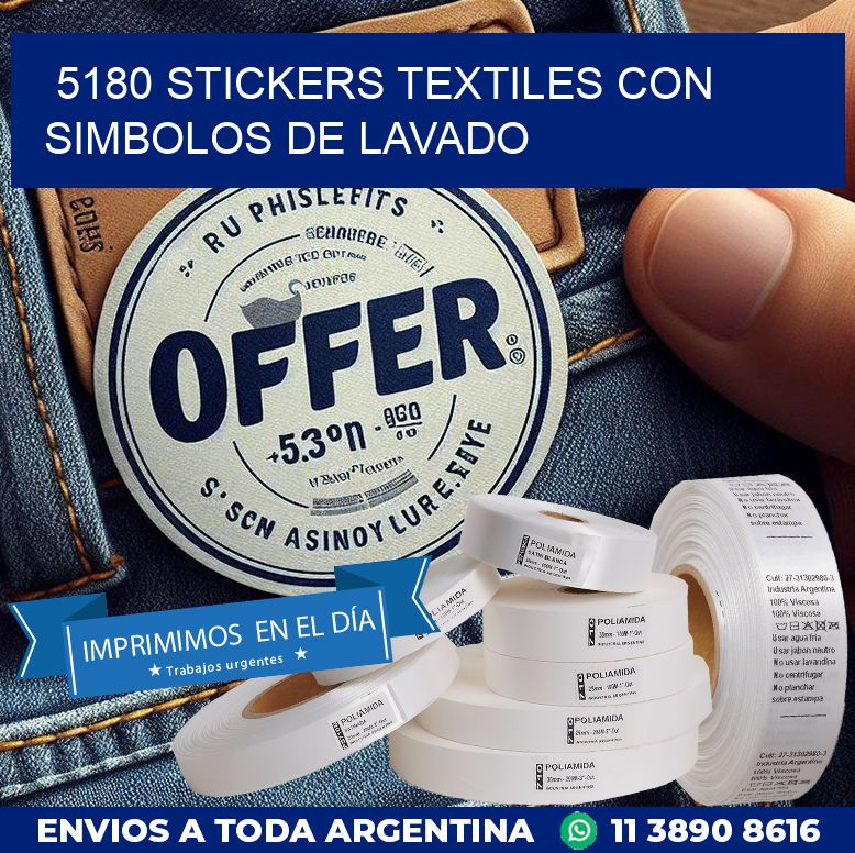 5180 STICKERS TEXTILES CON SIMBOLOS DE LAVADO