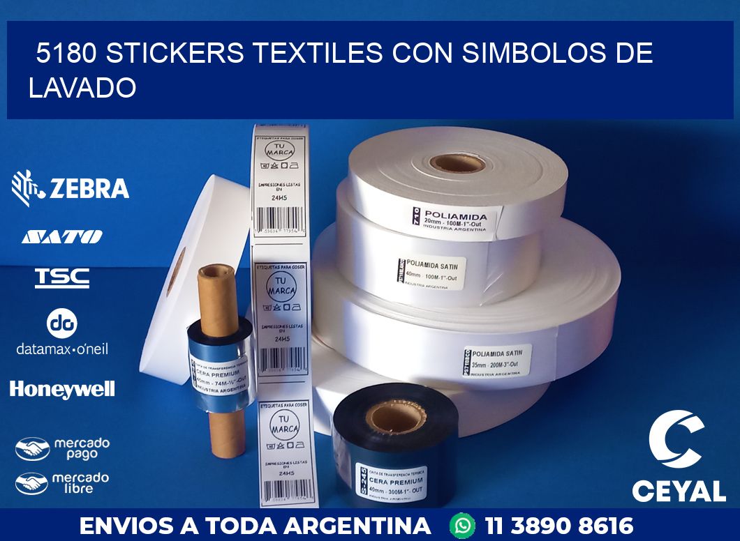 5180 STICKERS TEXTILES CON SIMBOLOS DE LAVADO