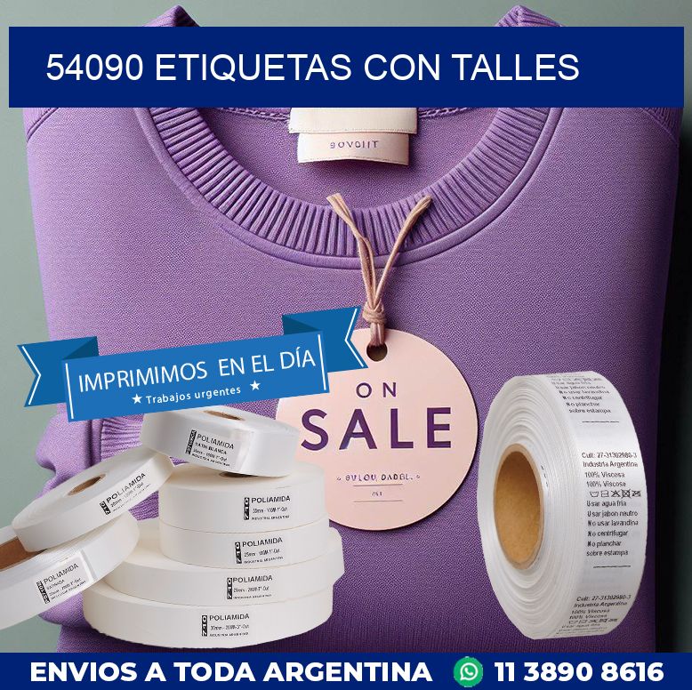 54090 ETIQUETAS CON TALLES