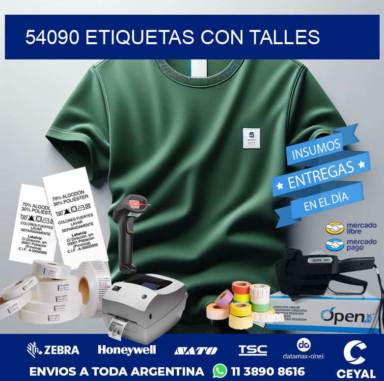 54090 ETIQUETAS CON TALLES