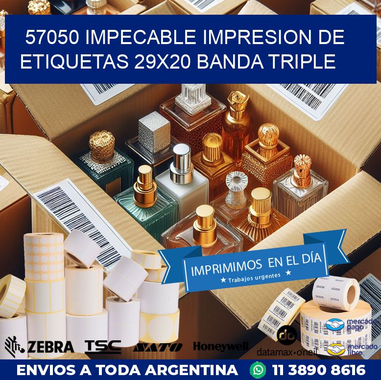 57050 IMPECABLE IMPRESION DE ETIQUETAS 29X20 BANDA TRIPLE
