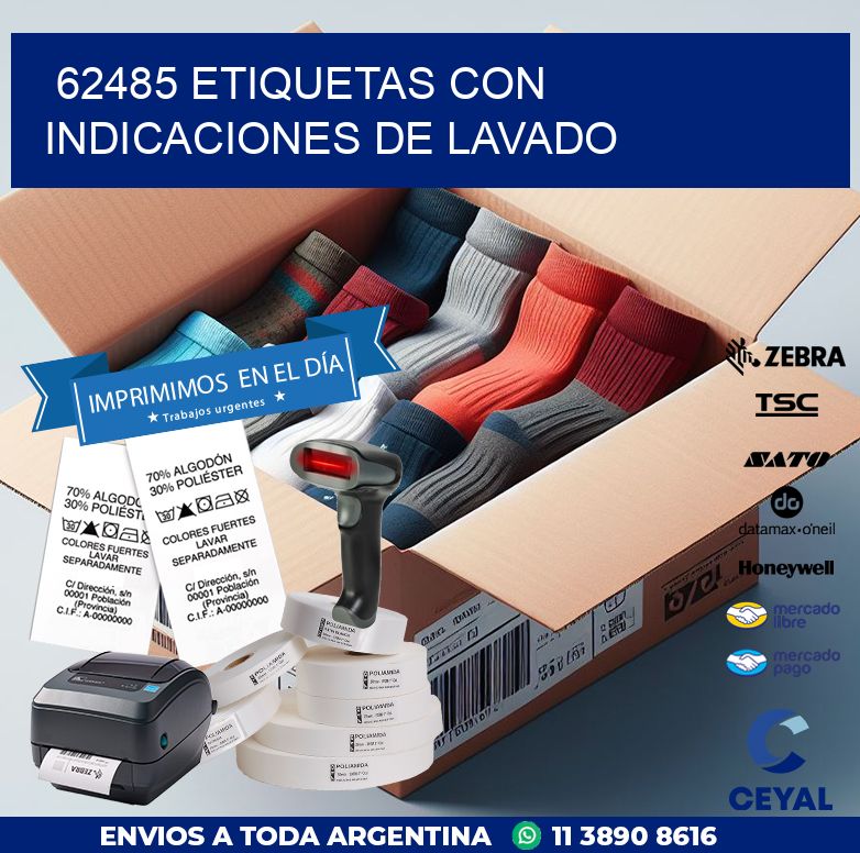 62485 ETIQUETAS CON INDICACIONES DE LAVADO
