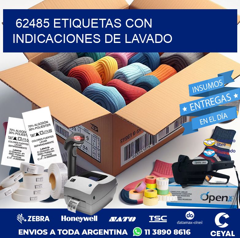 62485 ETIQUETAS CON INDICACIONES DE LAVADO
