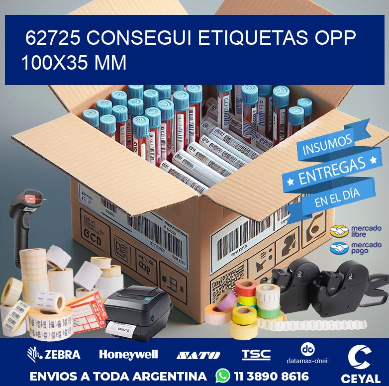 62725 CONSEGUI ETIQUETAS OPP 100X35 MM