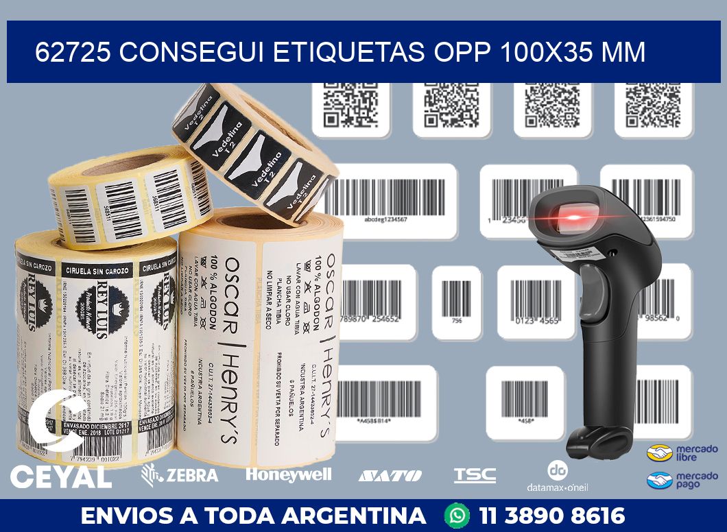 62725 CONSEGUI ETIQUETAS OPP 100X35 MM