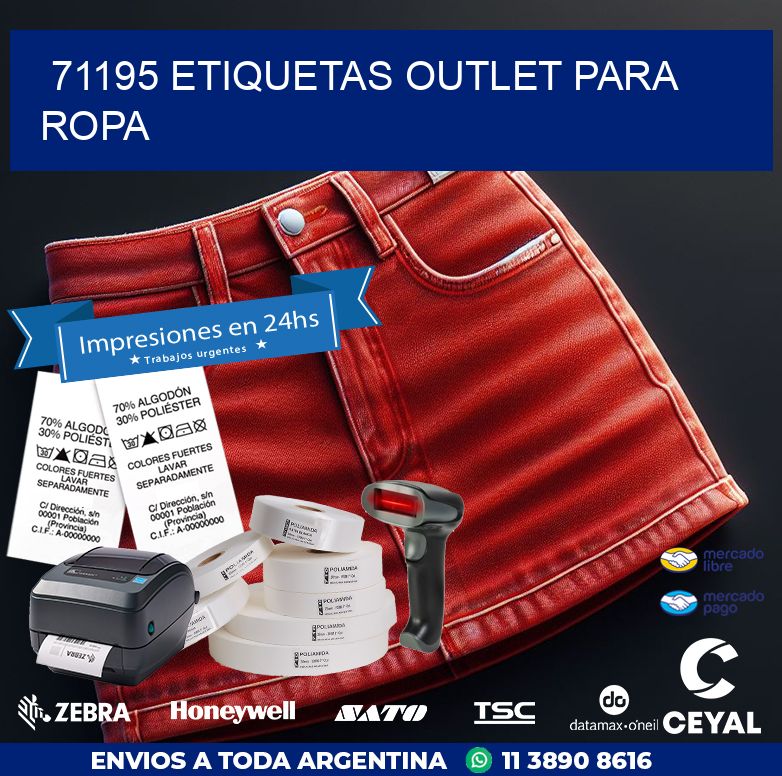 71195 ETIQUETAS OUTLET PARA ROPA