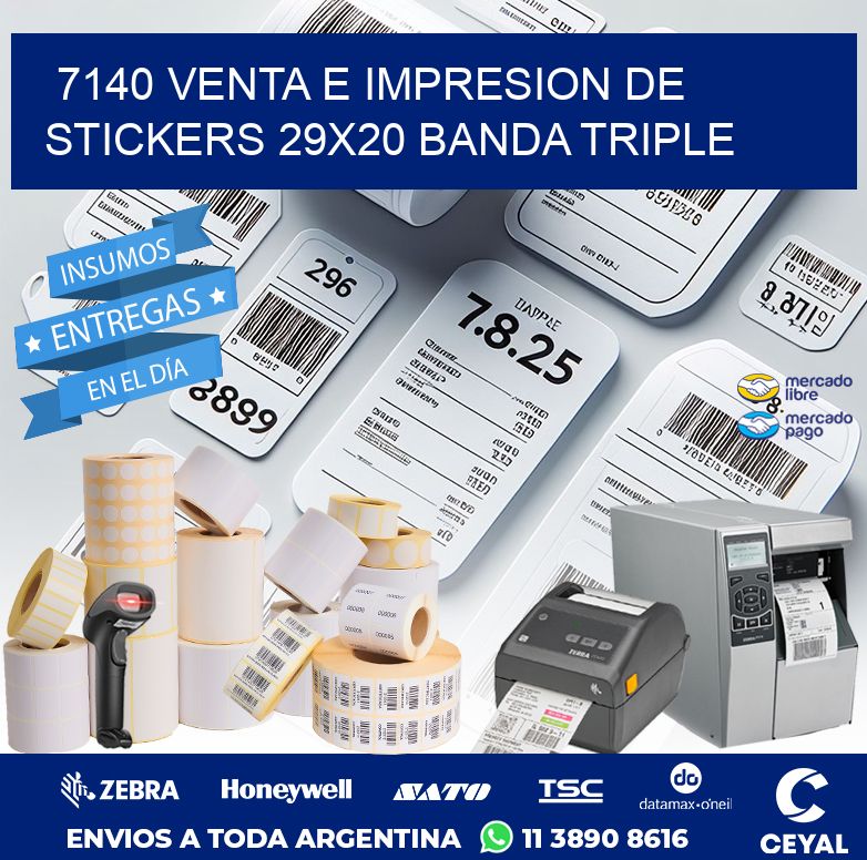 7140 VENTA E IMPRESION DE STICKERS 29X20 BANDA TRIPLE