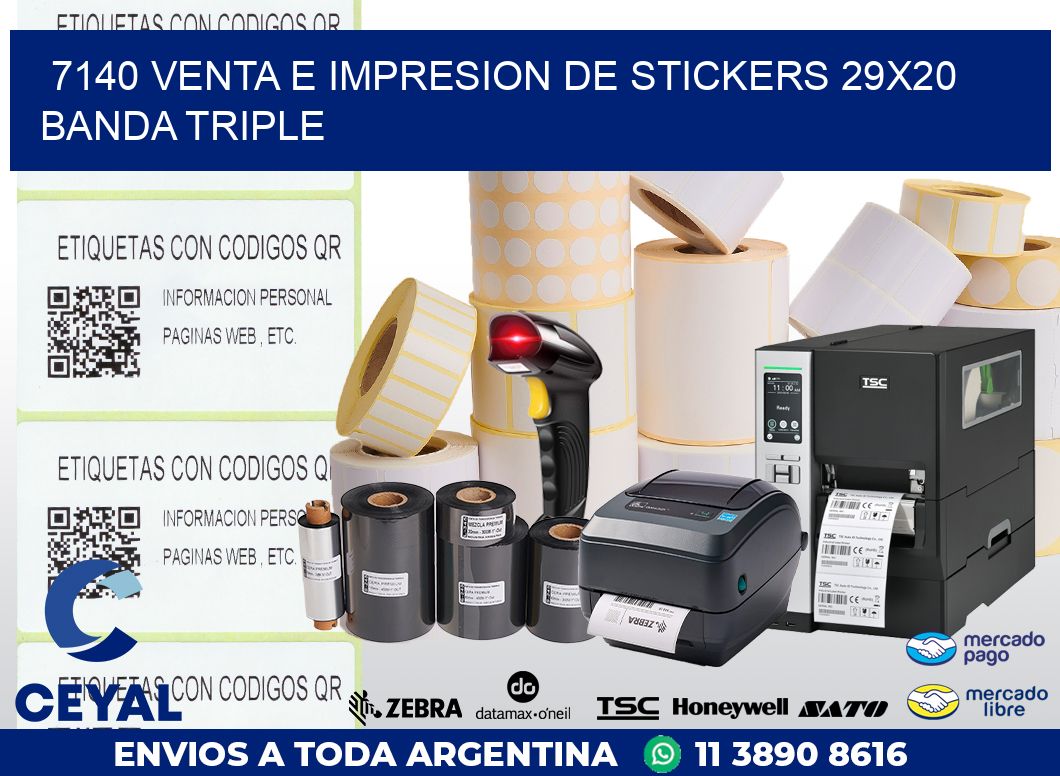 7140 VENTA E IMPRESION DE STICKERS 29X20 BANDA TRIPLE
