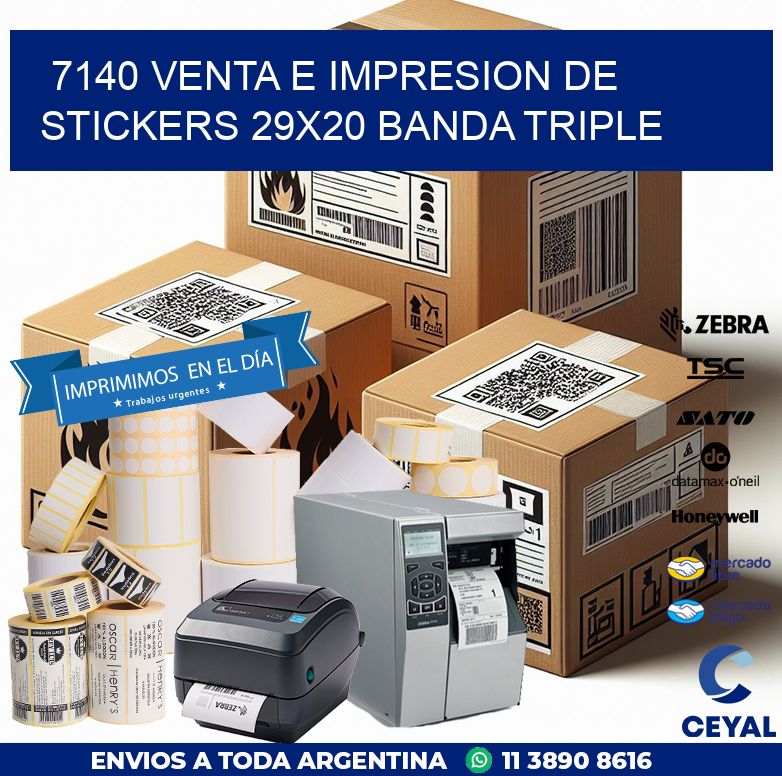 7140 VENTA E IMPRESION DE STICKERS 29X20 BANDA TRIPLE