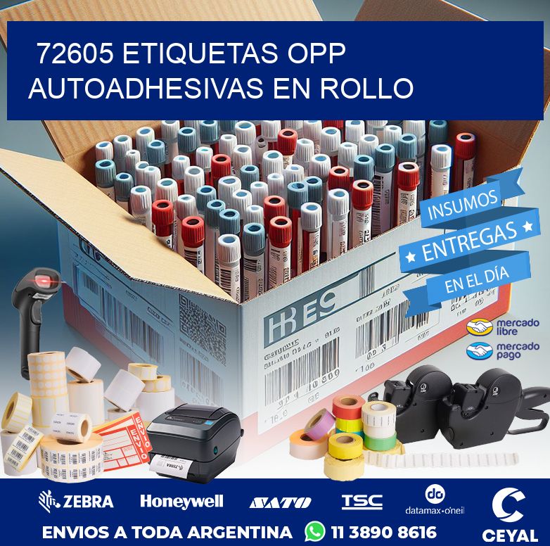 72605 ETIQUETAS OPP AUTOADHESIVAS EN ROLLO