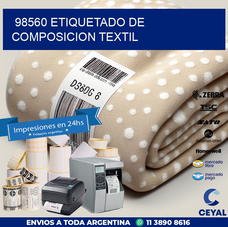 98560 ETIQUETADO DE COMPOSICION TEXTIL