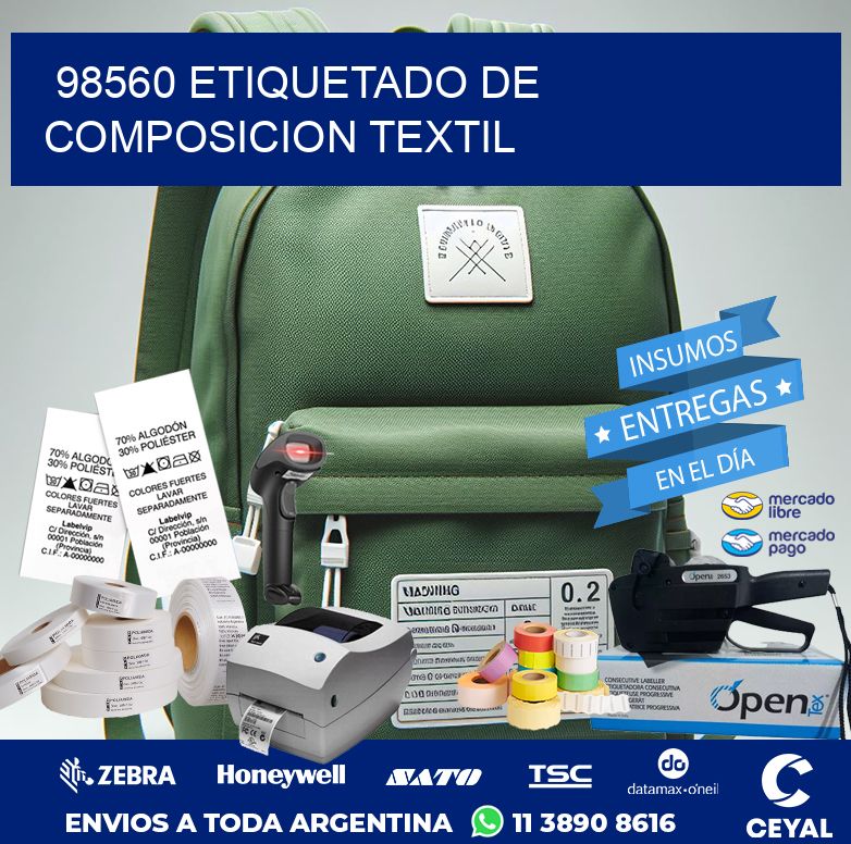 98560 ETIQUETADO DE COMPOSICION TEXTIL