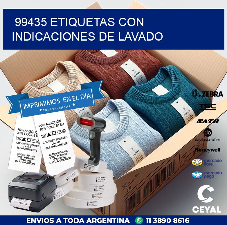 99435 ETIQUETAS CON INDICACIONES DE LAVADO