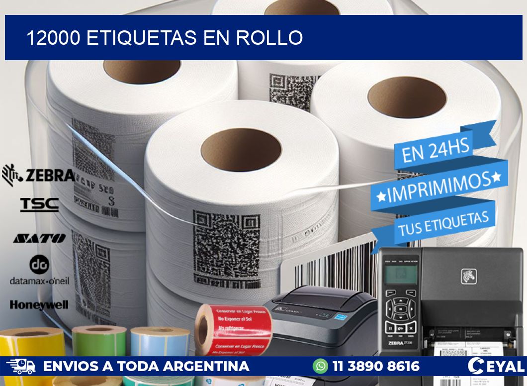 12000 ETIQUETAS EN ROLLO