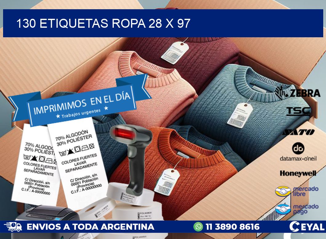 130 ETIQUETAS ROPA 28 x 97