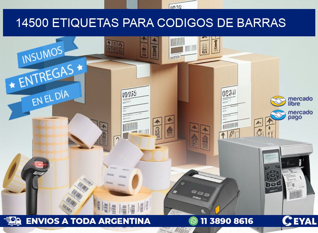 14500 ETIQUETAS PARA CODIGOS DE BARRAS