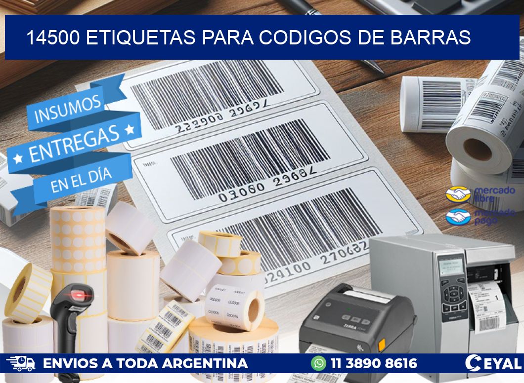 14500 ETIQUETAS PARA CODIGOS DE BARRAS