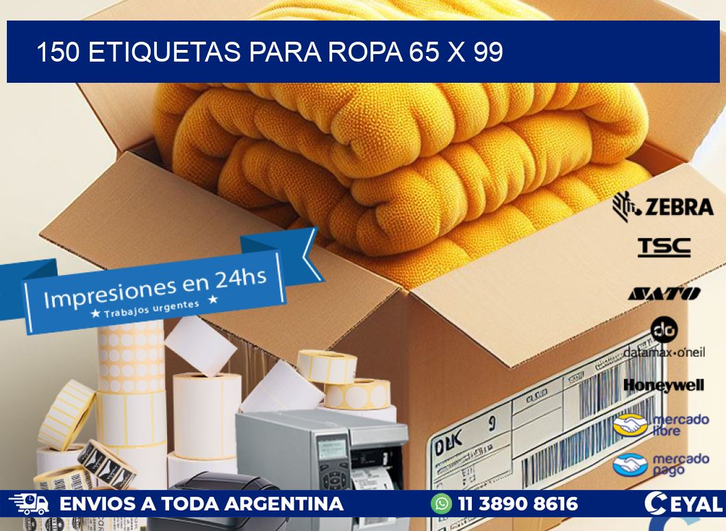 150 ETIQUETAS PARA ROPA 65 x 99