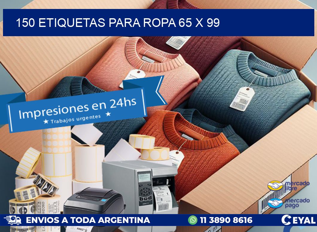 150 ETIQUETAS PARA ROPA 65 x 99