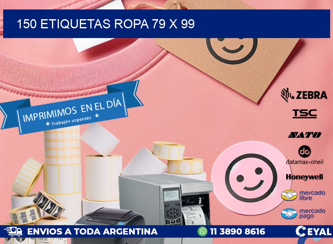 150 ETIQUETAS ROPA 79 x 99