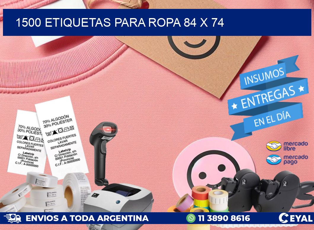 1500 ETIQUETAS PARA ROPA 84 x 74