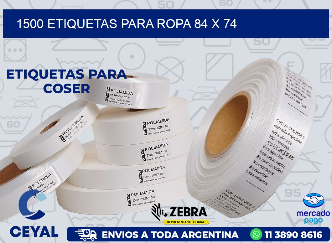 1500 ETIQUETAS PARA ROPA 84 x 74