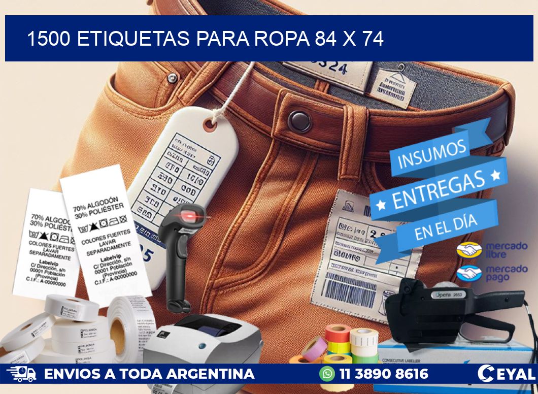 1500 ETIQUETAS PARA ROPA 84 x 74
