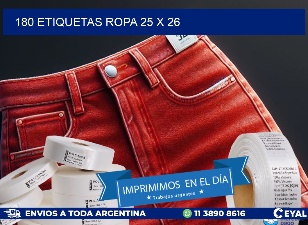 180 ETIQUETAS ROPA 25 x 26