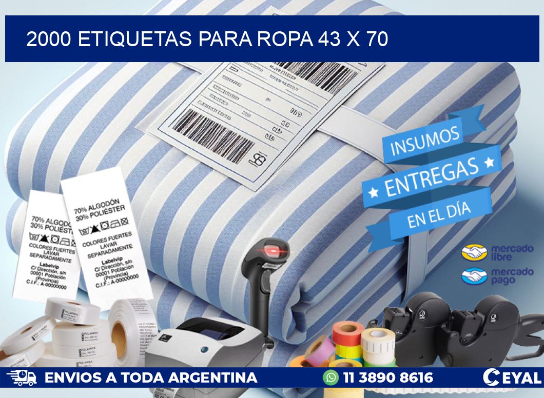 2000 ETIQUETAS PARA ROPA 43 x 70