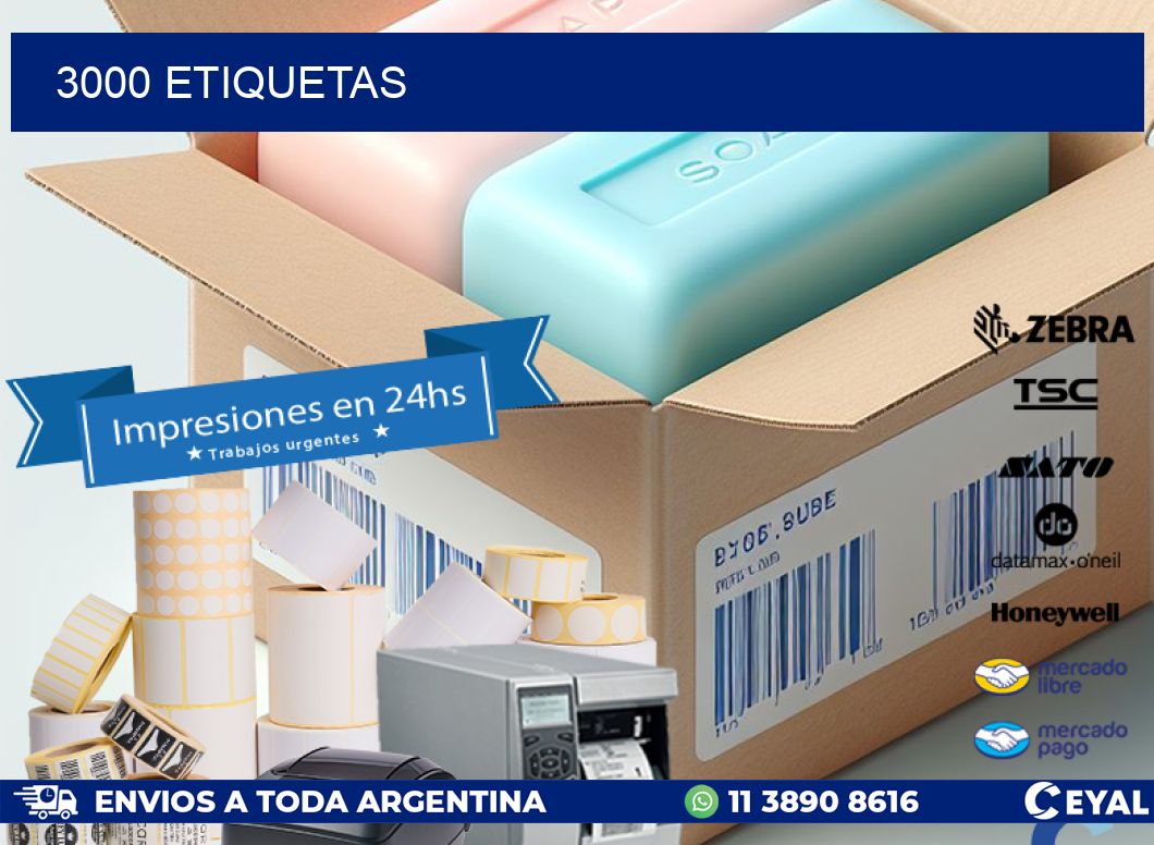 3000 ETIQUETAS