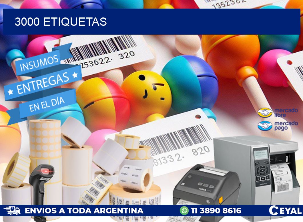 3000 ETIQUETAS