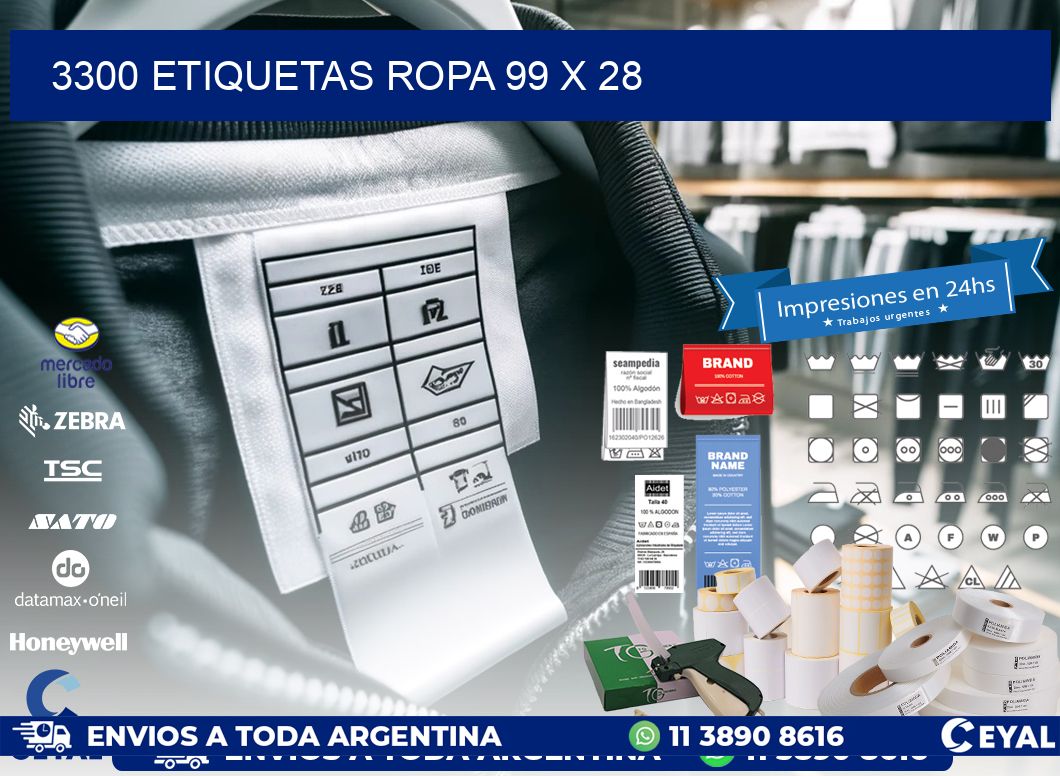 3300 ETIQUETAS ROPA 99 x 28