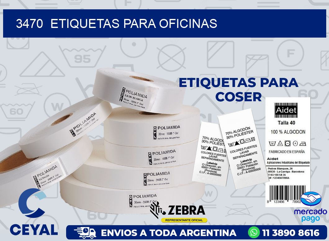 3470  ETIQUETAS PARA OFICINAS
